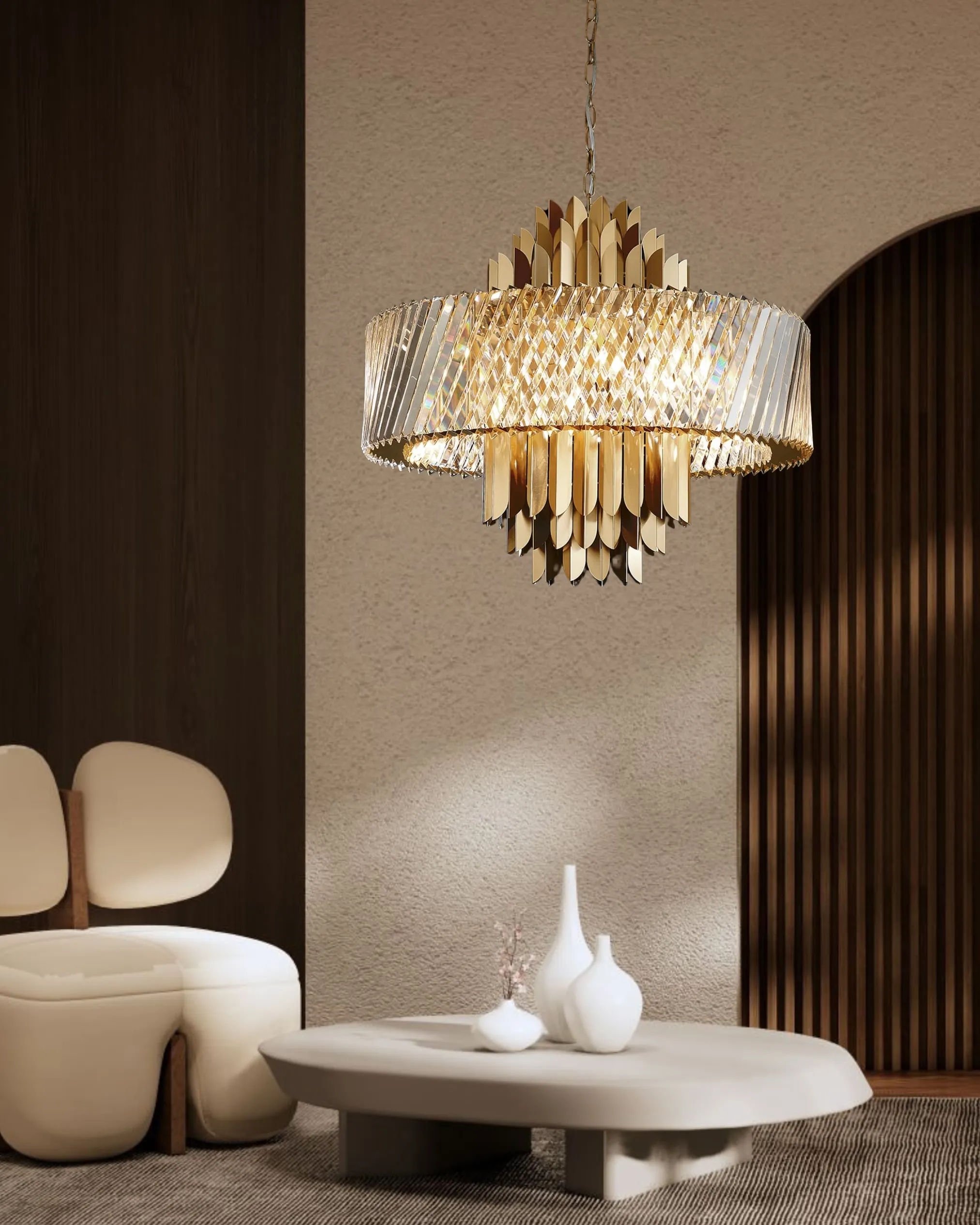 Lola Brass Crystal Ceiling Lights Diyas Statement Crystal Fittings